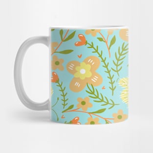 Blue Floral Pattern Mug